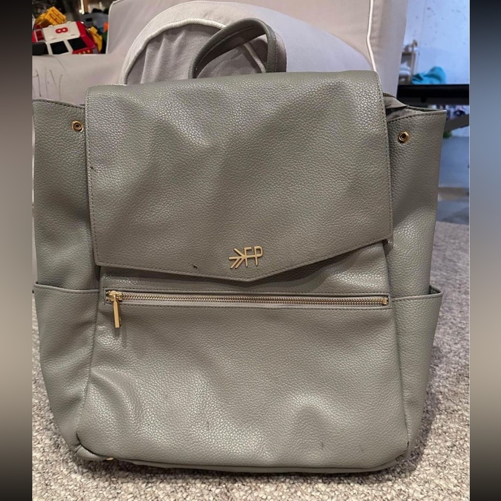 Freshly Picked gray diaper bag backpack